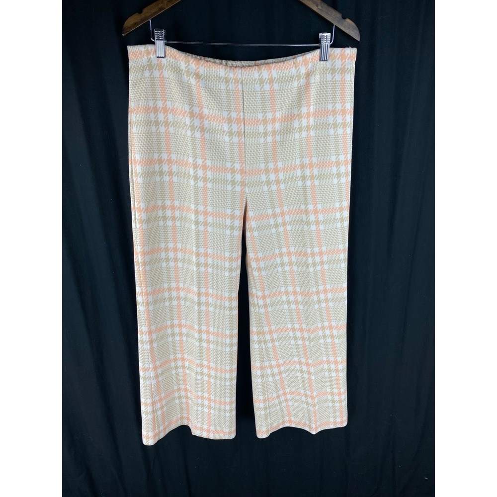 Vtg 70s Jane Colby Plaid Bell Bottom Wide Leg Disco Pants Tartan Relaxed Hippie‎